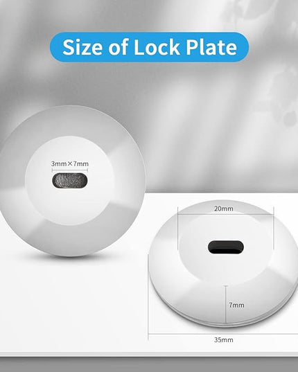5 Pack Anchor Plate Adhesive Security Plate with Slot for Computer Lock Security Cables to Lock Down Laptops, Tablets, Monitors,for iPhone Smart Phone, MacBook Pad Ipad, Tablet, Other Device