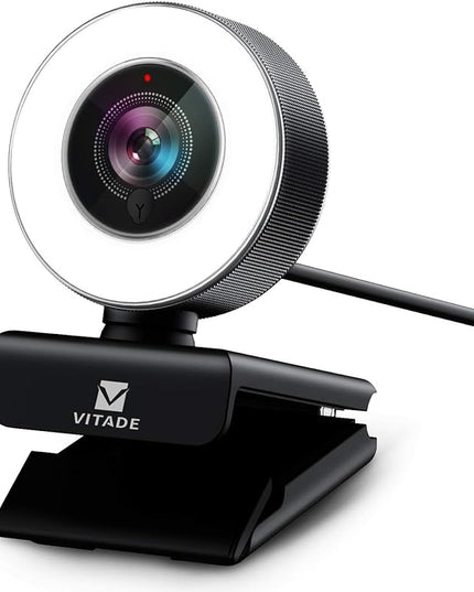 PC Webcam for Streaming HD 1080P, 960A USB Pro Computer Web Camera Video Cam for Mac Windows Laptop Conferencing Gaming Webcam with Ring Light & Microphone