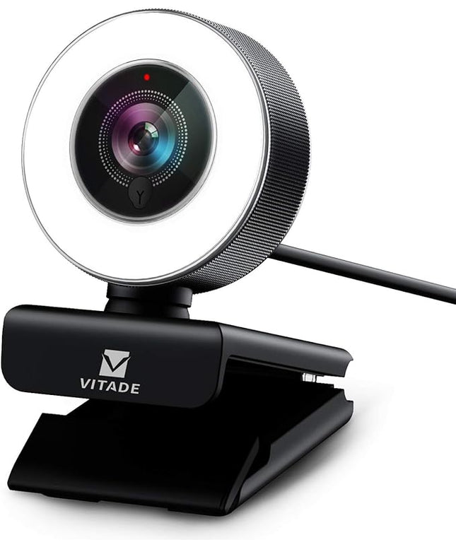 PC Webcam for Streaming HD 1080P, 960A USB Pro Computer Web Camera Video Cam for Mac Windows Laptop Conferencing Gaming Webcam with Ring Light & Microphone