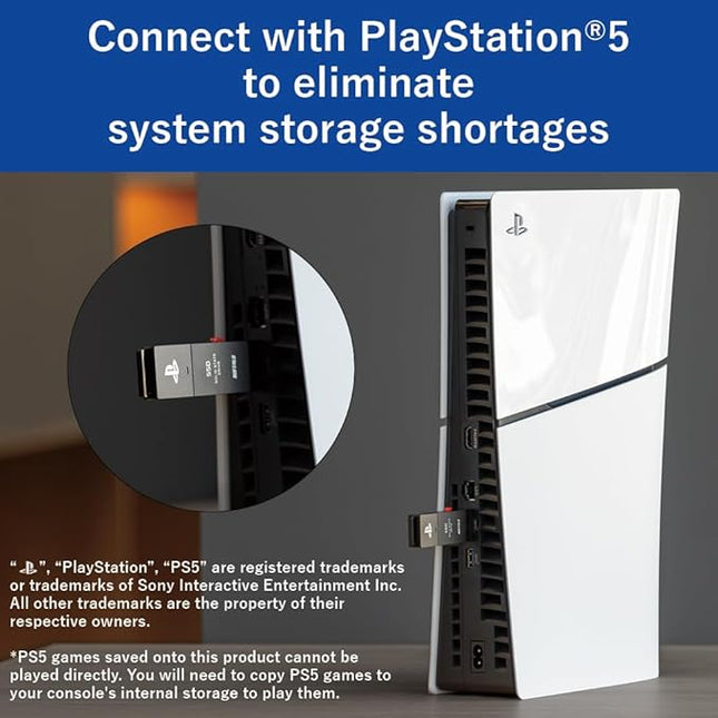 BUFFALO External SSD 1.0TB - Officially Licensed Product, Compatible with PS5 Consoles / PS4 Consoles - USB3.2 Gen2 Type A Compact Stick SSD-SAO1.0U3B