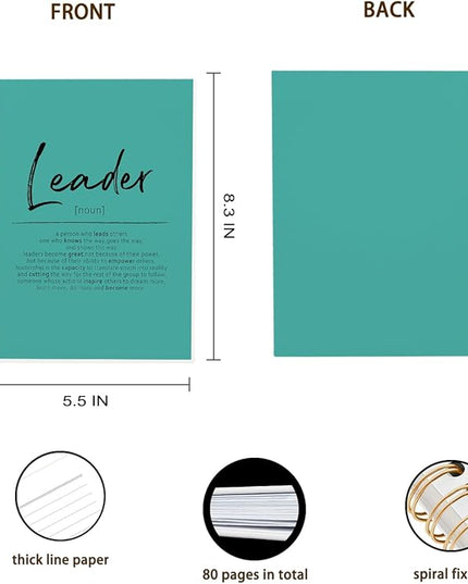 OXW Green Meeting Notebooks for Work, Leadership Gifts Office Work Notebook Journal for Writing Note Taking, Thank You Appreciation Gifts for Women Men Leader Mentor Boss Manager Principal, 5.5"x8.3"