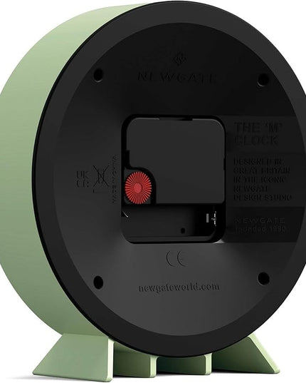 NEWGATE® M Mantel Echo Desk Clock | Modern Round Design | Neo Mint Green | Easy to Read Numbers | Contemporary Style for Desk, Table, Shelf or Bedside