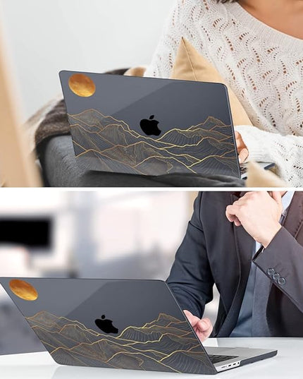 DONGKE Case for M5 MacBook Pro 14 inch 2025 2024-2021 M4 M3 M2 M1, Plastic Hard Shell Cover Compatible with A3434 A3112 A3401 A3185 A2992 A2779 A2442, Retina XDR Display & Touch ID, Abstract Mountain