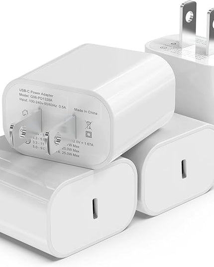 4Pack USB C Charger Block, iGENJUN 20W for Phone Fast Charger Wall Charger with PD 3.0, Compact Type C Power Adapter for Phone 17/16/15/14, Galaxy, Pixel, AirPods Pro (Arctic White)