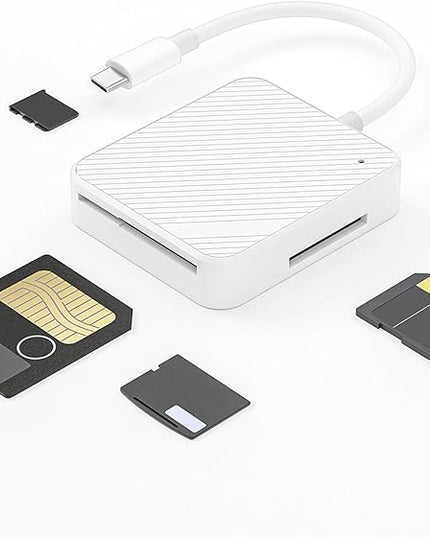Multi-Slot High-Speed Type-C USB-C Memory Card Reader Smart Media M2 SD SM XD 4-in-1 Adapter Hub Multi-Card Reader Accessory