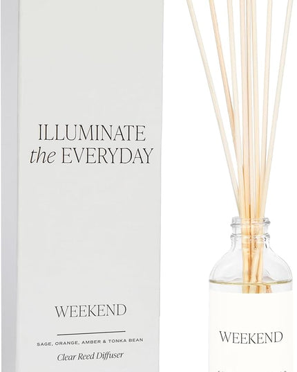 Sweet Water Decor Weekend Reed Diffuser Set for Home - Sage, Orange, Amber, Tonka Bean Scented Reed Diffusers - Air Freshener Lasts 4+ Months, Made in The USA