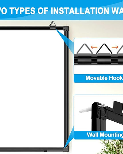 H-Qprobd 72"x48" White Board for Wall Large Magnetic Dry Erase Board with Black Aluminum Frame, Presentation Whiteboard Suitable for Home, Office, Classroom & Kitchen