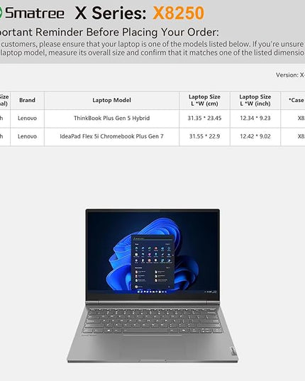 Smatree Hard EVA Protective Sleeve Case Compatible for 14 inch Lenovo ThinkBook Plus Gen 5 Hybrid,for Lenovo IdeaPad Flex 5i Chromebook Plus Gen 7 Laptop,Slim and Anti-Shock Notebook Bag,White(X8250W)
