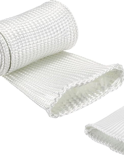 uxcell Insulation Cable Protector,65mm/2.56 Inch-1m/3 Feet High Temp Fiberglass Sleeve White