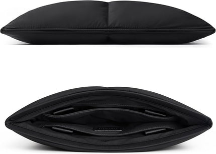 Comfyable Puffy Laptop Sleeve 13 14 Inch, Quilted Puffer Laptop Carrying Case with Handle, Pillow Case Compatible for MacBook Air M4 2025, MacBook Pro M5 M4 Pro/Max, Black