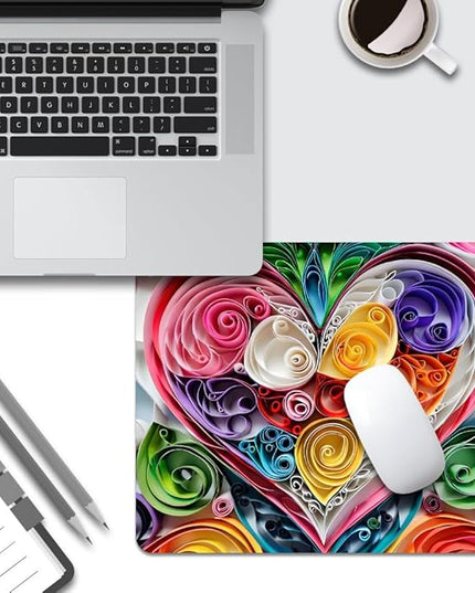 Love Flower Square Mouse pad, Texture, Waterproof, Anti Slip Rubber Base, Computer Mouse pad, Laptop Mouse pad