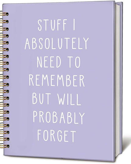 LIANGW Funny Purple Notebooks for Work, Funny Work Gifts for Coworkers & Boss, Coworker Office Gifts for Men Women, Fun Spiral Notebooks Journals for Writing, Funny Office Supplies 5.5x8.3 Inch