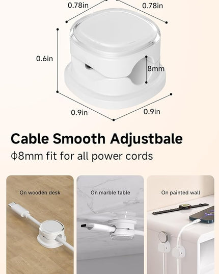 Magnetic Cable Clips, Adjustable Cord Holder Management, Adhesive Wire Keeper Organizer for Home Office Desk Phone PC Car Wall Desktop Nightstand Appliance (9-PCS White)
