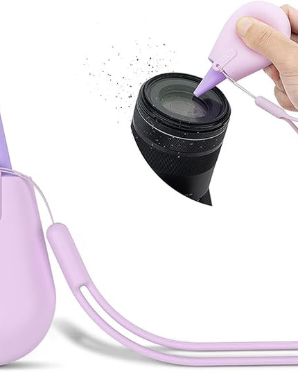 JJC Pocket-Sized Silicone Camera Dust Blower Lens Air Blower, Small Camera Lens Cleaner Air Blower for Sensor LCD Keyboards Filters Printing, Lilac Portable Dust Blower for Outdoor Travel Cleaning
