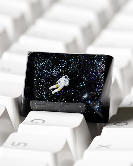 Space Astronaut Artisan Keycap R1 SA Profile Custom Astronauts Keycaps 1.25U Ctrl Key caps Handmade Gaming Resin Key Cap Cherry MX Switch Compatible Mechanical Keyboard Space Lover Gift