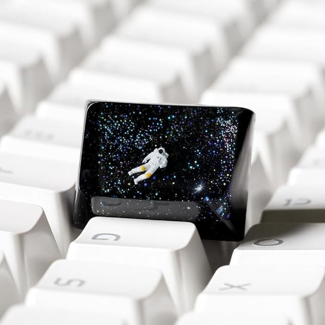Space Astronaut Artisan Keycap R1 SA Profile Custom Astronauts Keycaps 1.25U Ctrl Key caps Handmade Gaming Resin Key Cap Cherry MX Switch Compatible Mechanical Keyboard Space Lover Gift