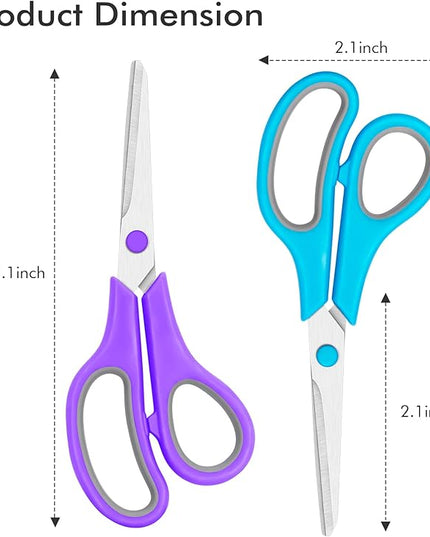 30 Packs Scissors Bulk, 8 Inch Scissors All Purpose Sharp Sewing Fabric Shears for Office Home School Supplies, Middle/High School Student Teacher Classroom Craft Scissor, Comfort Right/Left Handles