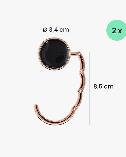 kwmobile Purse Hanger for Table (Set of 2) - Purse Hook for Table - Folding Handbag Hanger - Portable Bag Holder