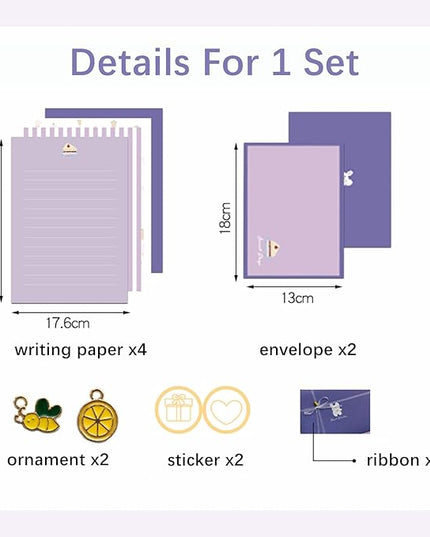 72 Pcs Stationery Paper Envelopes Set Includes 24 Lined Writing Paper & 12 Envelopes, Cute Lovely Animal Letter Writing Stationery Paper Envelopes Kit for Girls Boys Office School Supplies (6Style)