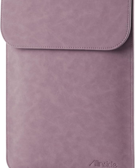 Allinside 13 inch Laptop Sleeve Case for with MacBook Air 13 2018–2025 (M2 A2681 M3 A3113 M4 A3240)/MacBook Pro 13 2016–2022 (A2251 A2289 A2338 M1 M2), PU Suede Leather Laptop Case Cover, Purple