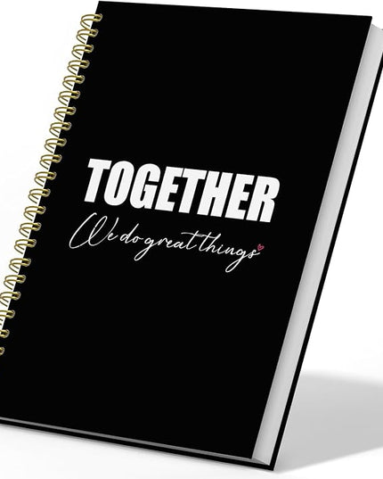 DSHFG Black Journal Notebook Team Gifts for Employees, Black Journaling Notebooks Appreciation Gifts, Notebooks for Work Office Supplies,Together We Do Great Things, 5.5x8.3