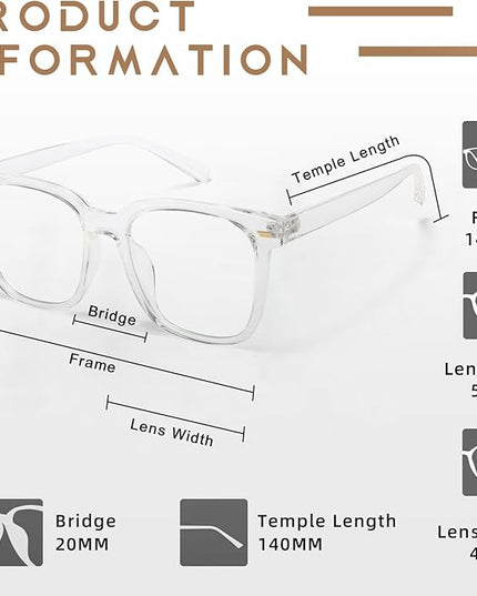 PANNER Oversized Square Blue Light Blocking Glasses for Women Men Anti Glare Reduce Eyestrain Computer Glasses
