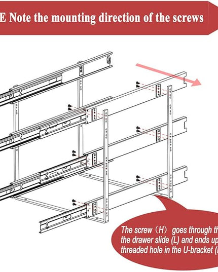 OCG Pull Out Drawer 14" W x 21" D, 3 Tier Pull Out Cabinet Organizer, Heavy-Duty Slide Out Drawer for Cabinets, Base Cabinet Organization for Kitchen, Pantry, Bathroom