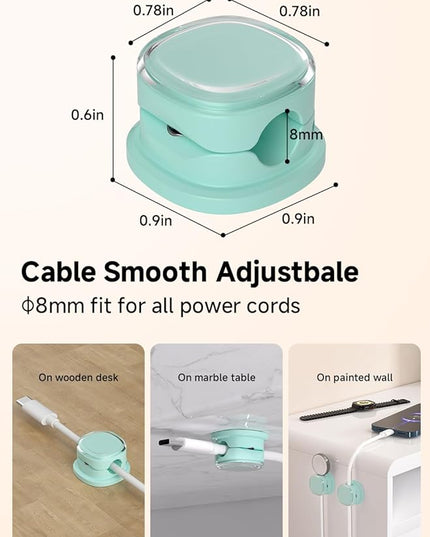 Magnetic Cable Clips, Adjustable Cord Holder Management, Adhesive Wire Keeper Organizer for Home Office Desk Phone PC Car Wall Desktop Nightstand Appliance (9-PCS Cyan)
