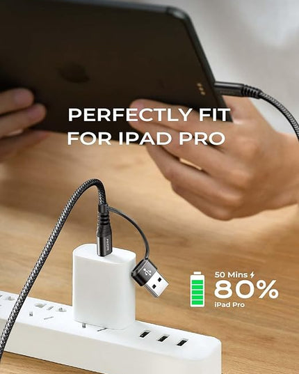 AINOPE USB C to USB C Cable, 10 FT USB C Cable Fast Charging with USB to USB C Adapter, 60W USB to USBC Cable for iPhone 17 Pro Max Air Type C Cable for iPhone 16/15/14/13/12, Black