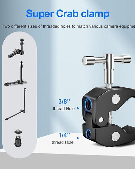 EMART 22inch Articulating Magic Arm Camera Mount with Super Clamp, Friction Power Adjustable Camera Mounts & Clamps with Magicarm and Cold Shoe for Photography/Videography/Webcam/Flash Light
