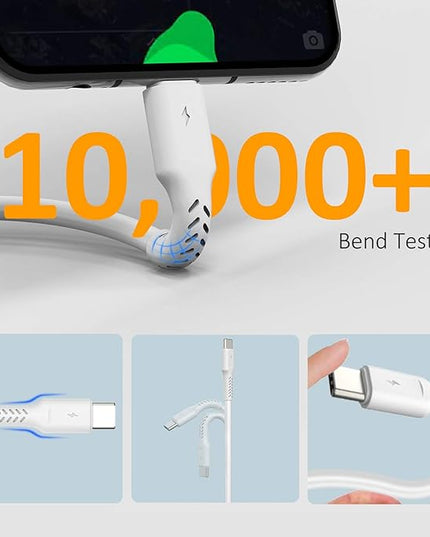 Umefly 1ft 5 Pack Durable USB A to USB Type C 3A Fast Charging Cord, Compatible with Samsung Galaxy S20/S10/S9/S8 Note 20/10/9/8, Moto Z/Z2, LG G5/G6/V20/V30/V40 and new USB-C devices