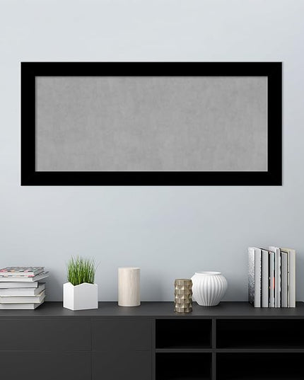 Amanti Art Black Framed Magnetic Board 25x53 Oversize Vision Board for use with Magnets, 100% Metal Sheet to Display Items as Office Decor or for Home Organization in mudroom, Kitchen or Kids Room