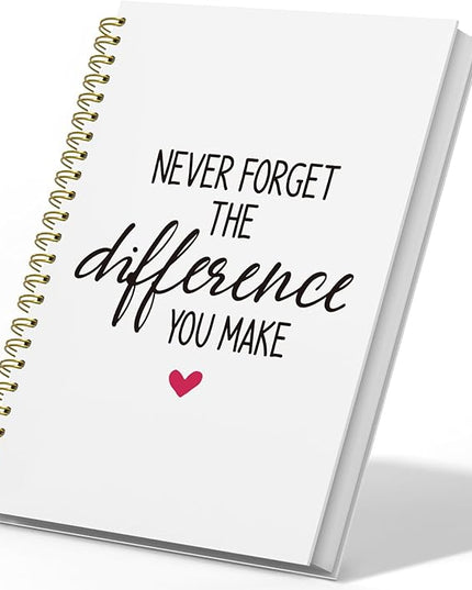 DSHFG Motivational Office Journal Notebooks for Work Women Appreciation Gifts, Inspirational Journal Notebook Employees Gifts, Journals Office Supplies, Never Forget The Difference You Make, 5.5x8.3
