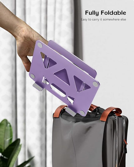Adjustable Laptop Stand for Desk,Portable Laptop Stand Holder and Riser,Foldable Aluminum Notebook Computer Stands for MacBook Air Pro HP Lenovo Dell Samsung Chromebook, 10-15.6 inch, Purple