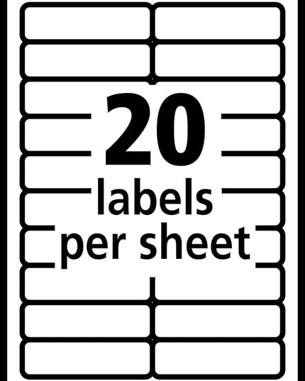 Avery Self-Adhesive Removable Labels, 0.5 x 1.75 Inches, 840 Per Pack, White Label Stickers (05422)