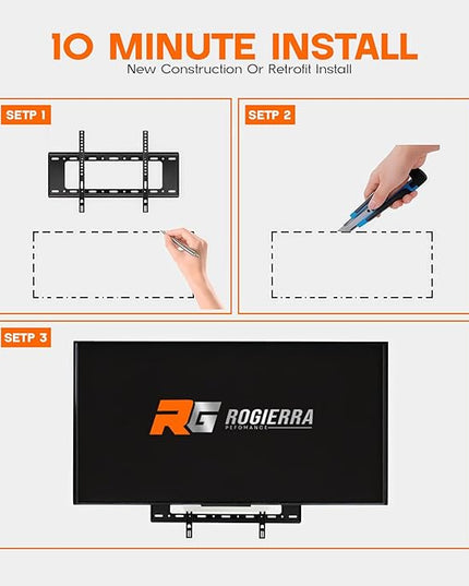 9-Inch in-Wall Media Box Recessed TV Cable Management Kit, Enclosure for Home Theater, Compatible with Roku Apple TV & Samsung One Connect, WiFi Friendly (White)