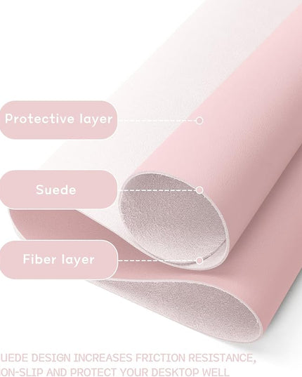 Writing Desk Pad Protector, YSAGi Anti-Slip Thin Mousepad for Computers,Office Desk Accessories Laptop Waterproof Desk Protector for Office Decor and Home (Pink, 35.4" x 17")
