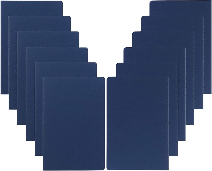 12 Pack College Ruled Notebook Journals Bulk, Lined Paper, 60 Page, 5.5x8.3 inch, A5, Travel Journal Set for Travelers, Students, Church, Office, Writing Diary Subject Notebooks Planner, Blue