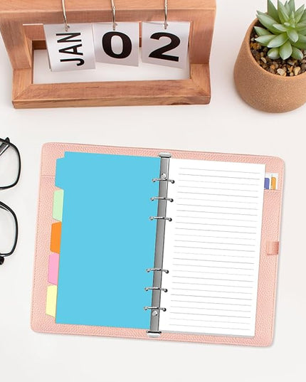 (2-Pack) A6 Lined Paper Refills for Filofax Personal Binder Planner - 160 Sheets/320 Pages Paper with 5 Colorful Binder Dividers, 3.75" x 6.75"