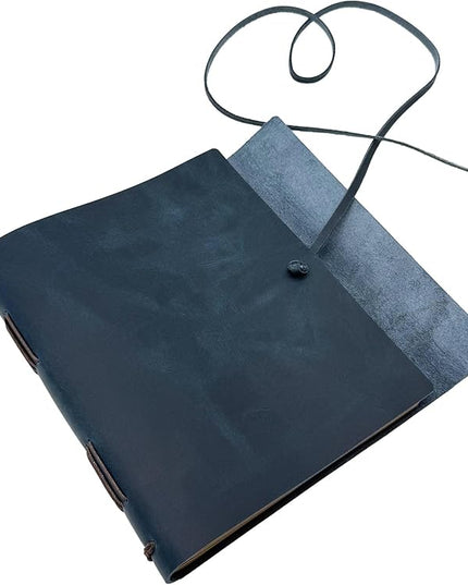 Large Notebook Journal - Genuine Leather Journals for Writing A4 Size Diary 8x10 Inch, Notepad For Women and Man, Gifts,Work,Travel Dark Blue