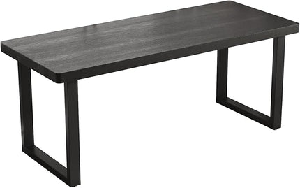 78.74in Large Modern Solid Wood Computer Desk - Sturdy Metal Base | Stylish Durable Black Office/Study/Writing Desk, Multiple Sizes for Home Office & Dual Monitor Workspace
