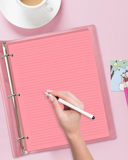 (3-Pack) Colorful 3 Hole Lined Paper - 300 Sheets/600 Pages Loose Leaf Paper Line Refills, Per Color 60 Sheets, 8.5" x 11"