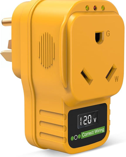 30 Amp RV Surge Protector with Display Screen, Real-Time Voltage Monitor, Circuit Analyzer, 30A Male to Female Plug, 2100 Joules Surge Protection, LED Indicator Lights for Camper & Travel Trailer