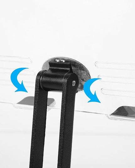 CONGARTENO Adjustable Acrylic Tablet Stand and Desktop Phone Holder for Desk Use, 360° Rotatable Foldable Dark Phone and Laptop Mount Compatible with iPad and Smartphones