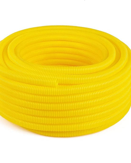 Flexible Polyethylene HDPE Non-Split Corrugated Wire Loom Tubing (Yellow, 1" Dia. x 100 ft)