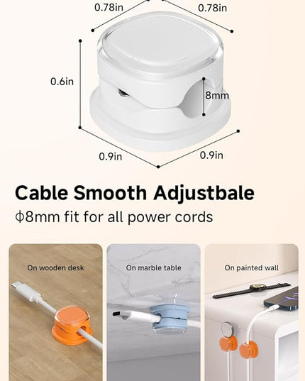 Magnetic Cable Clips, Adjustable Cord Holder Management, Adhesive Wire Keeper Organizer for Home Office Desk Phone PC Car Wall Desktop Nightstand Appliance (9-PCS White_Orange_Blue)