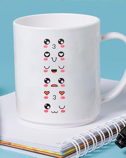 360Pcs Cute Cartoon Face Stickers for for Halloween, Christmas and Valentine's Day Daily Life, Expression Stickers with Colorful Eyes Nose Mouth Creative Stationery Sticker(Cute)