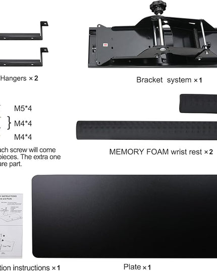 Keyboard Tray Under Desk,25x9.84'' Large Slide Out Swivel Tilt Computer Keyboard Drawer for Home Gaming Office Desk, Dual Mount,Black