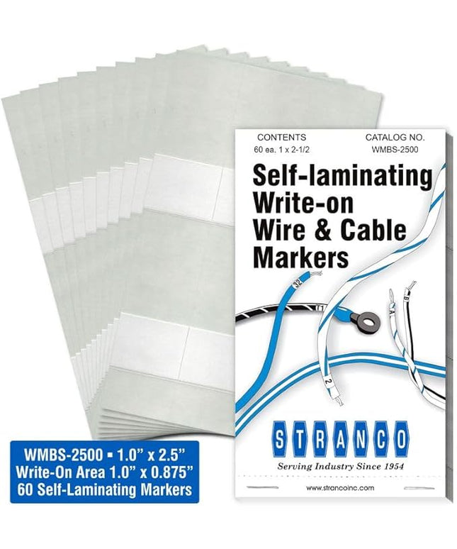 Premium Wire Marker Book for Cable Management, Vinyl-Coated, High-Tack Adhesive, Electric Panel Wire Label Stickers - 10 Pages Per Book