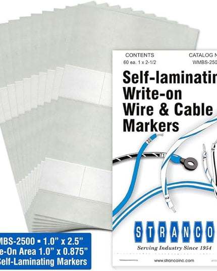 Premium Wire Marker Book for Cable Management, Vinyl-Coated, High-Tack Adhesive, Electric Panel Wire Label Stickers - 10 Pages Per Book